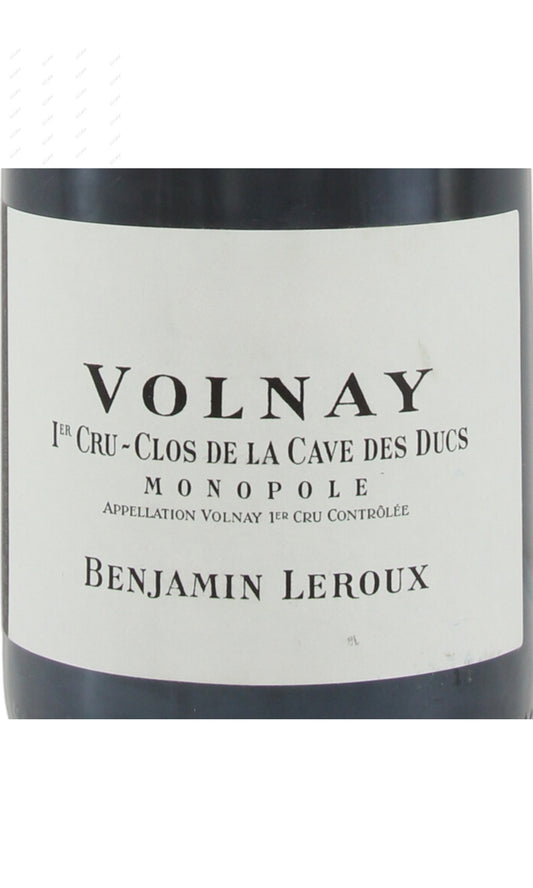 Benjamin Leroux, Volnay, Clos de la Cave des Ducs, 1er Cru, Monopole
