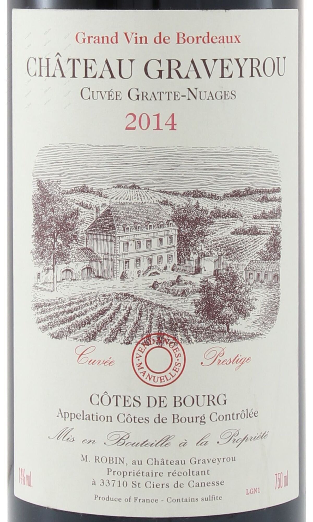 GVGNS-A2014 Chateau Graveyrou, Cuvee Gratte-Nuages 咖菲湖酒莊 750ml