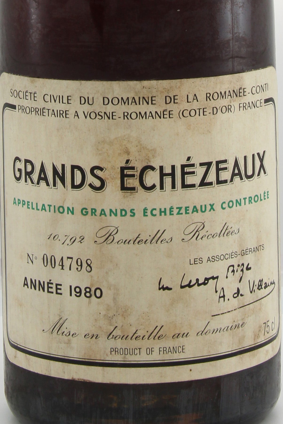 DRCGS-A1980*-R17041 DRC - Grands Echezeaux* DRC 大依瑟索* 750ml