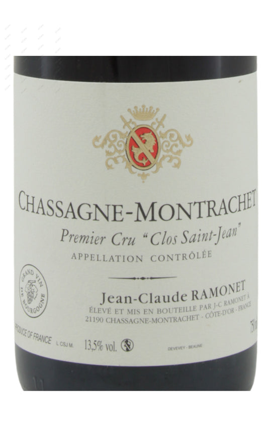 Jean Claude Ramonet, Chassagne Montrachet Rouge, Clos St Jean, 1er Cru