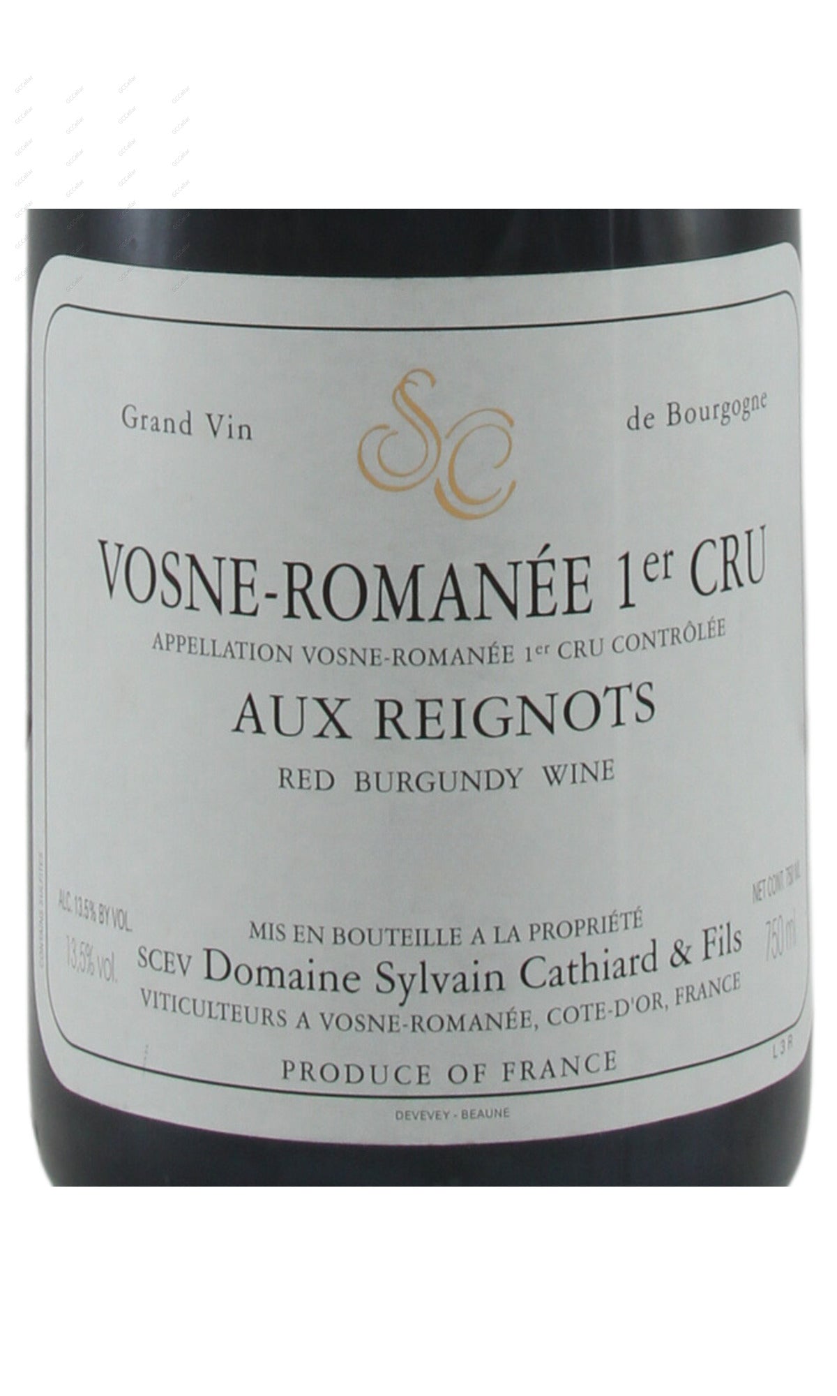 SLCRG-A2010 Sylvain Cathiard, Vosne Romanee, Aux Reignots, 1er Cru 西萬卡迪雅酒莊 維森羅曼尼 雷格諾一級園 750ml