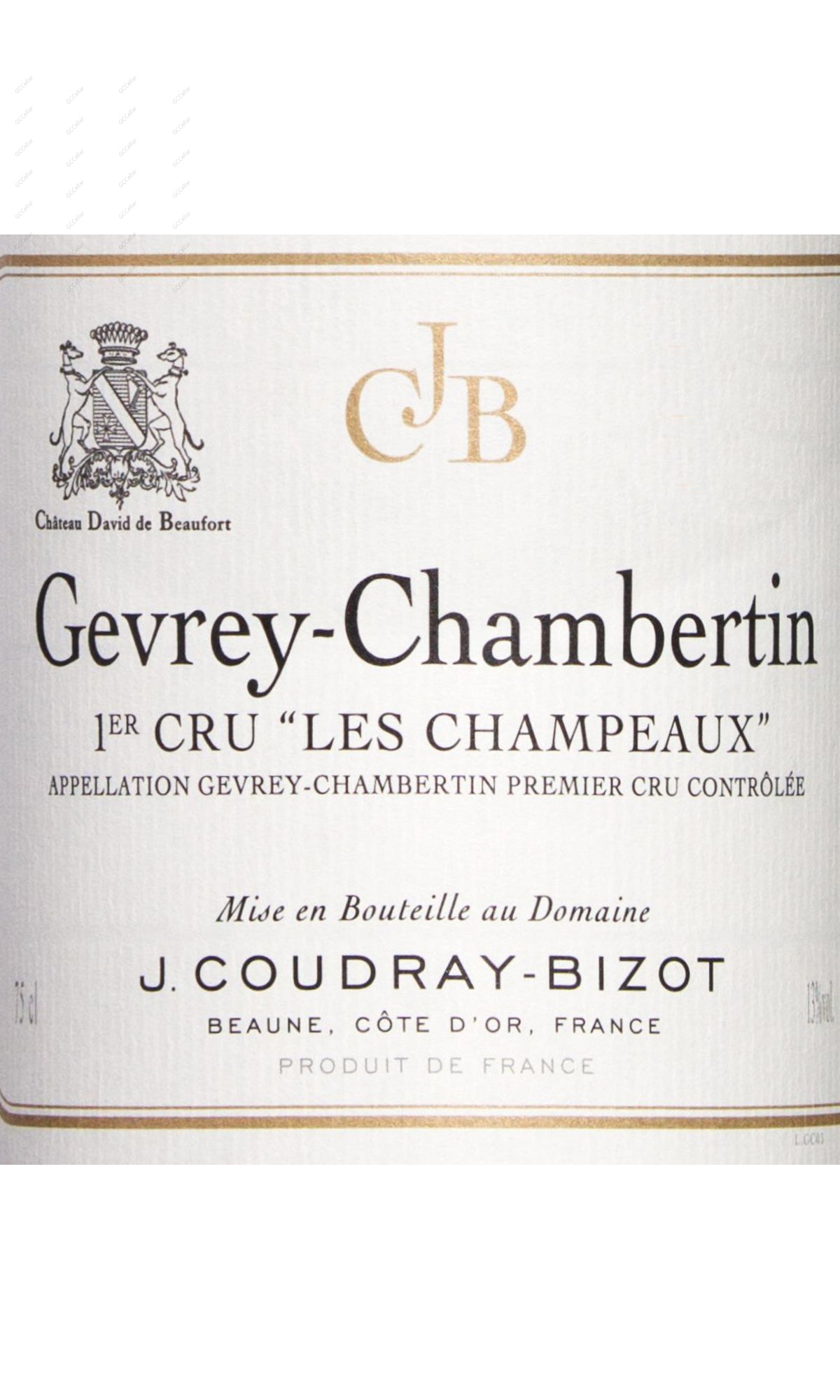 Chateau de Beaufort, J. Coudray-Bizot, Gevrey-Chambertin, Champeaux, 1er Cru