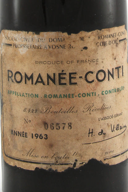 DRCCS-A1963-R14507 DRC, Romanee Conti Grand Cru DRC 羅曼尼康帝特級園 750ml