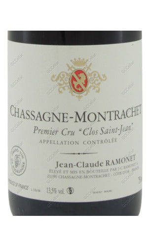 JCRSJ-A2017 Jean Claude Ramonet, Chassagne Montrachet Rouge, Clos St Jean, 1er Cru 尚卡拉夢酒莊 夏莎蒙哈榭 聖尚一級園 750ml