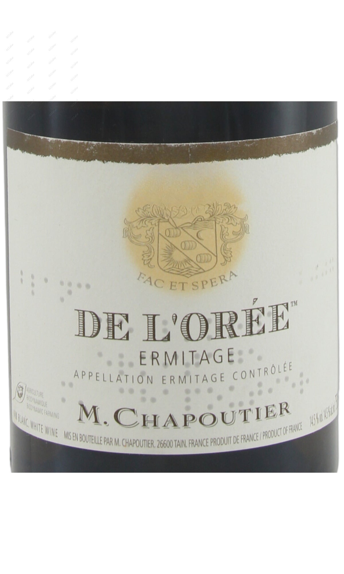 M. Chapoutier, Ermitage, de L'Oree, Blanc