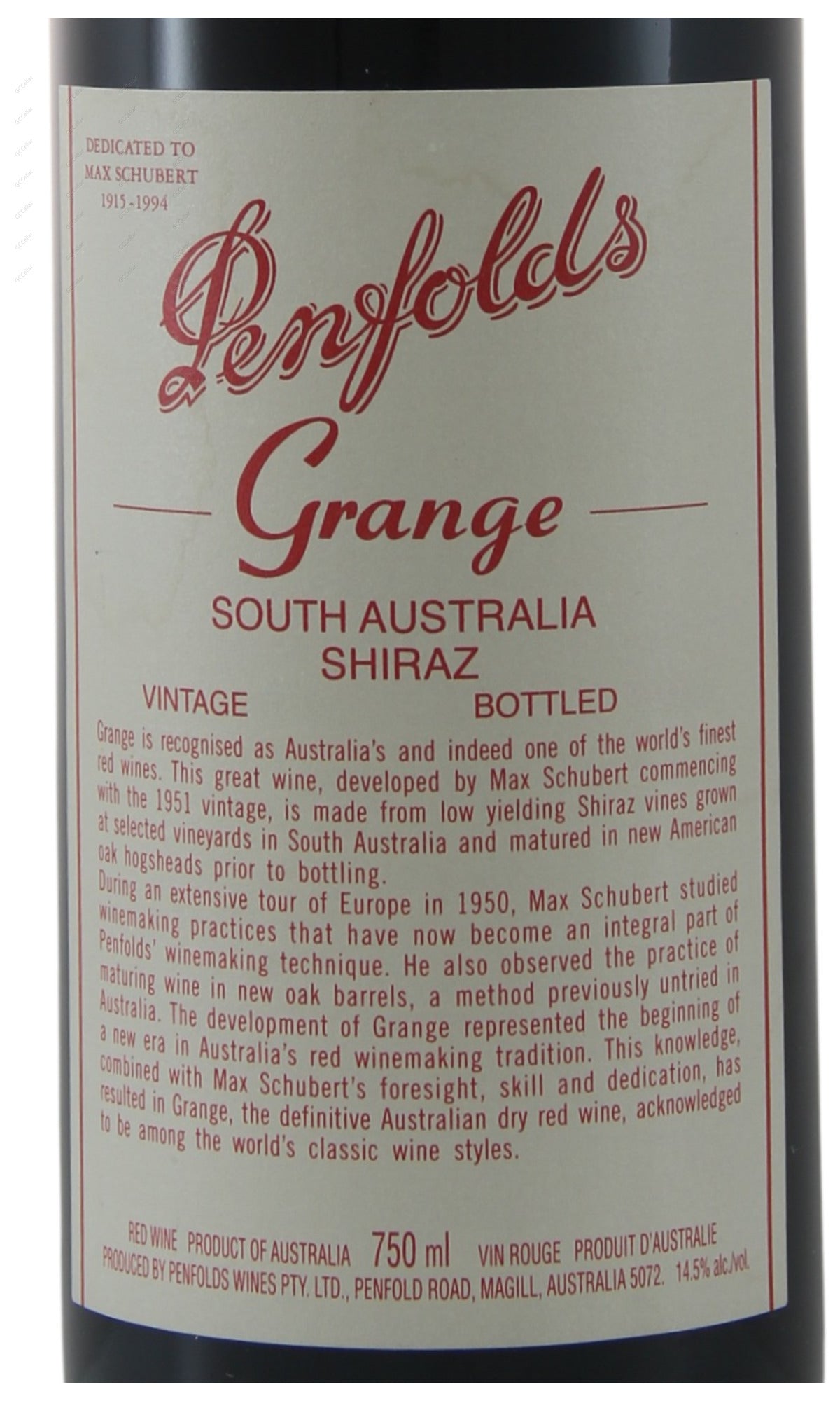 [Pre] PFBNS-A2001 Penfolds, Grange, Bin 95 奔富王 750ml