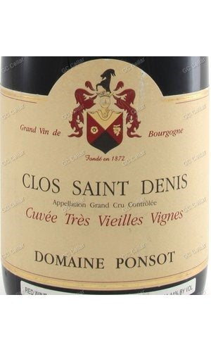 PSSDS-A2008 Ponsot, Clos St Denis Grand Cru, Cuvee Vieilles Vigne 彭索酒莊 聖丹尼園特級園 老樹 750ml