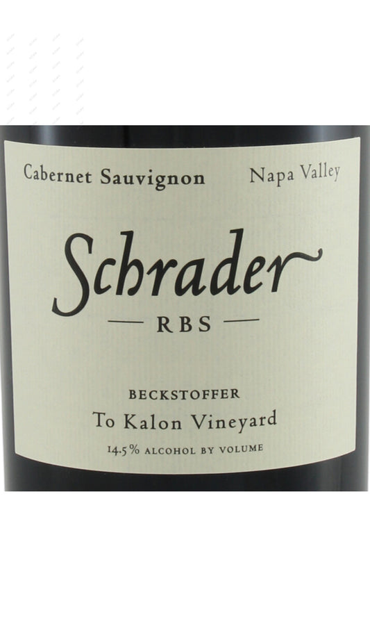 Schrader, Beckstoffer To Kalon Vineyard, RBS, Cabernet Sauvignon