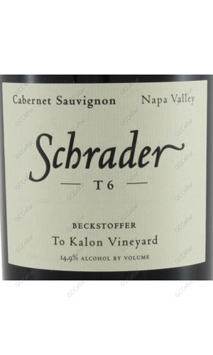 SDTSS-A2012 Schrader, Beckstoffer To Kalon Vineyard, T6, Cabernet Sauvignon 沙德(噴火龍)酒莊 貝克托福喀龍園 T6 赤霞珠 750ml