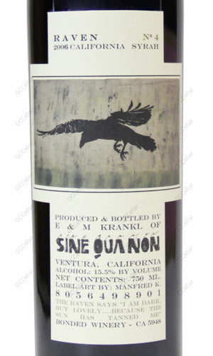 SQVDS-A2006 Sine Qua Non, Raven Series #4 Syrah 辛寬隆 渡鴉 #4 750ml